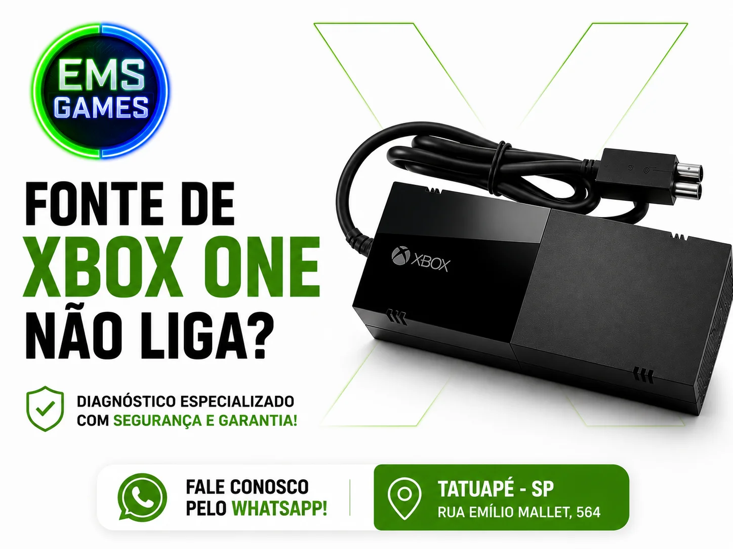fonte xbox one não liga