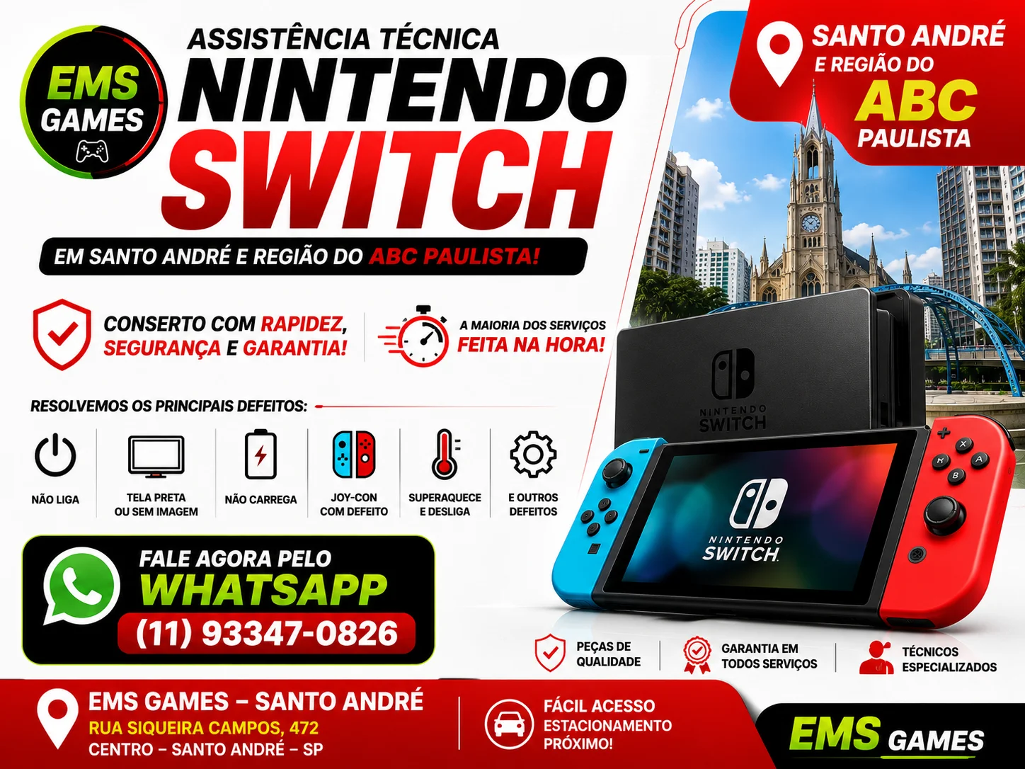 assistência técnica Nintendo Switch Santo André