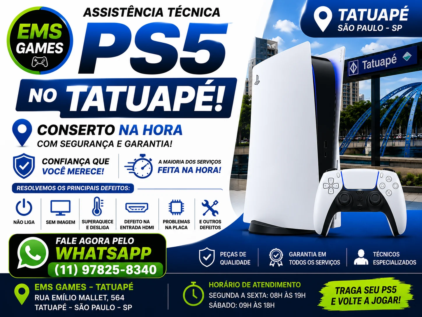 assistência técnica PS5 Tatuapé
